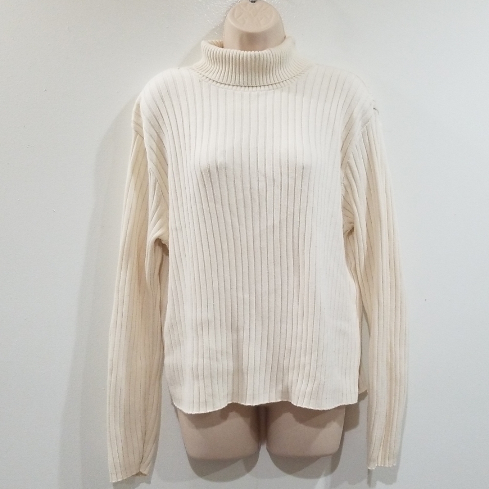 Pierre Cardin women's XL ivory 100% cotton sweater